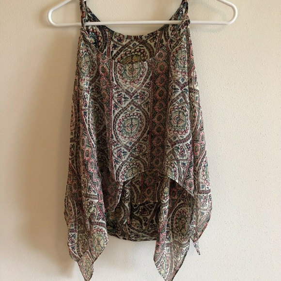 TINY by Anthropologie beige, pink, green top - med - Picture 1 of 4